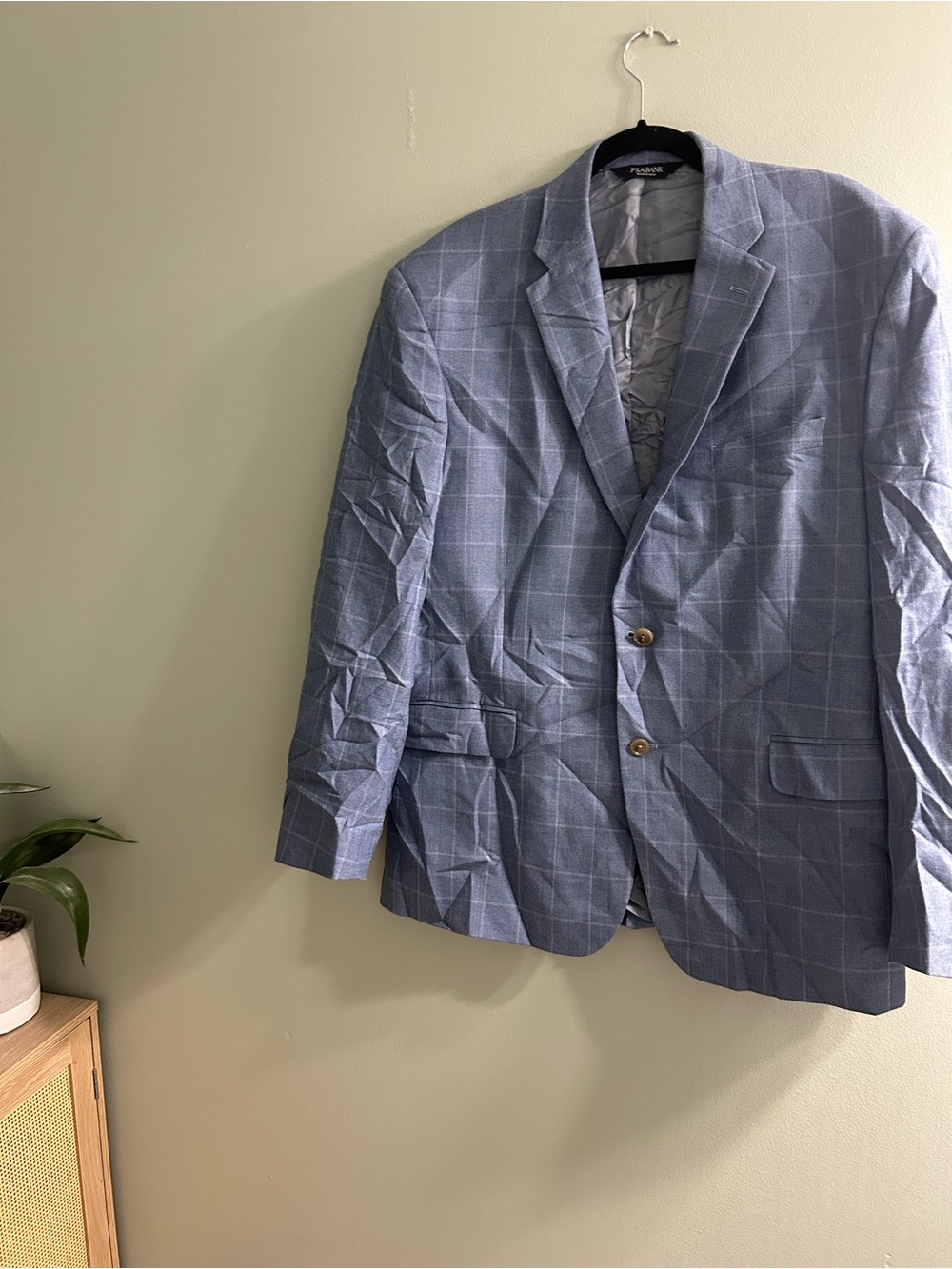 Jos a bank silk and wool traditional fit suit jacket blue spring